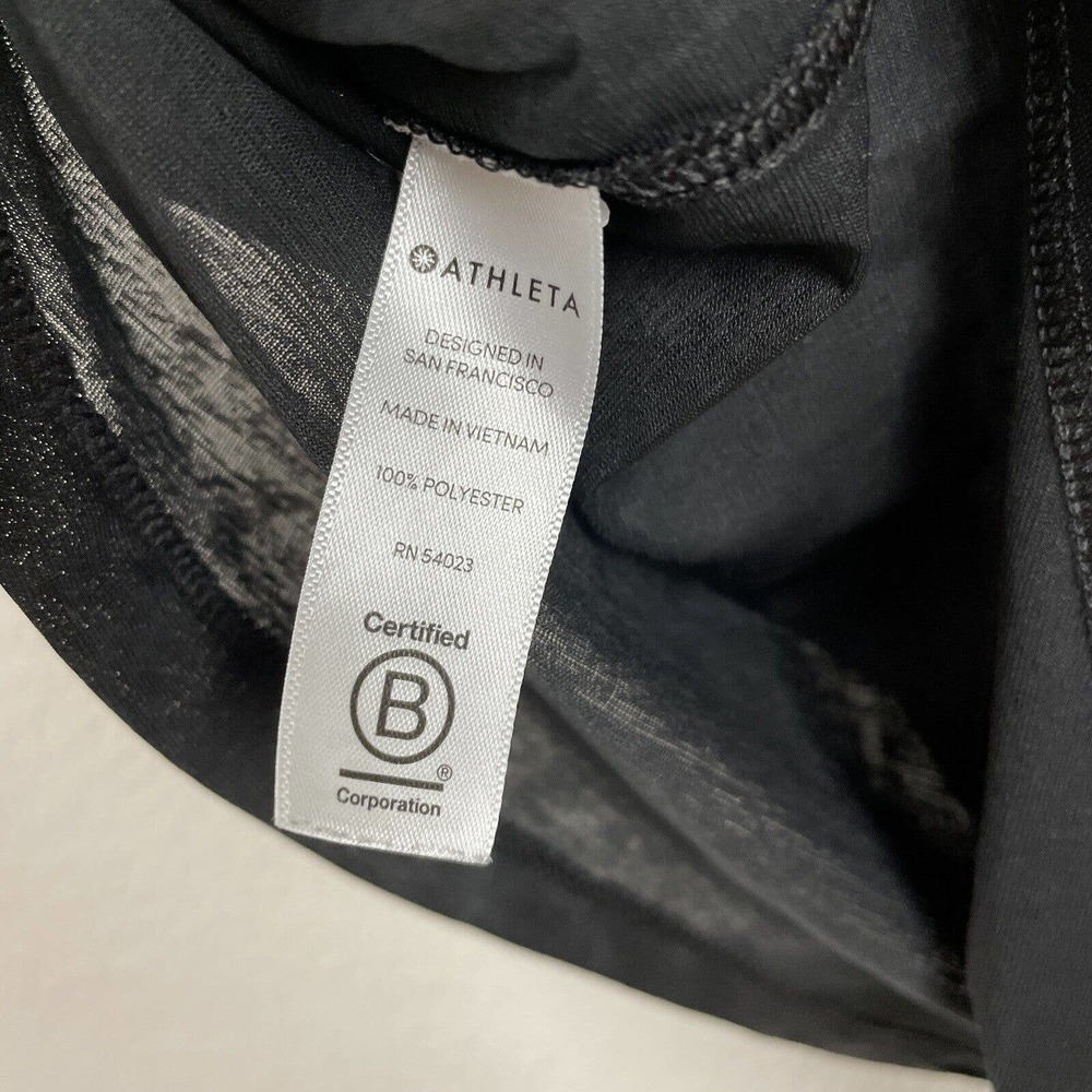 Athleta Vapor T-Shirt S Black Sheer Lightweight Breathable Crew Neck - Picture 8 of 10